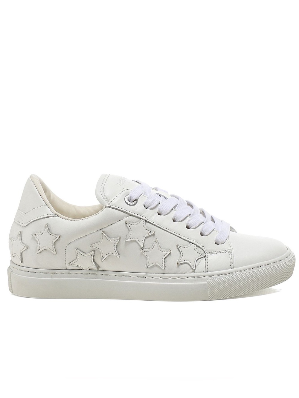 New Zadig & Voltaire Star Smooth Leather Low Top Sneakers White Sz 41 - Picture 1 of 11